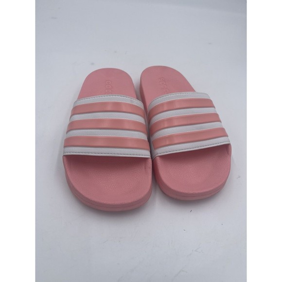 Adidas Women Adilette Comfort Flip-Flops Sandals White/Pink FY7848 Size 7 - Picture 1 of 6